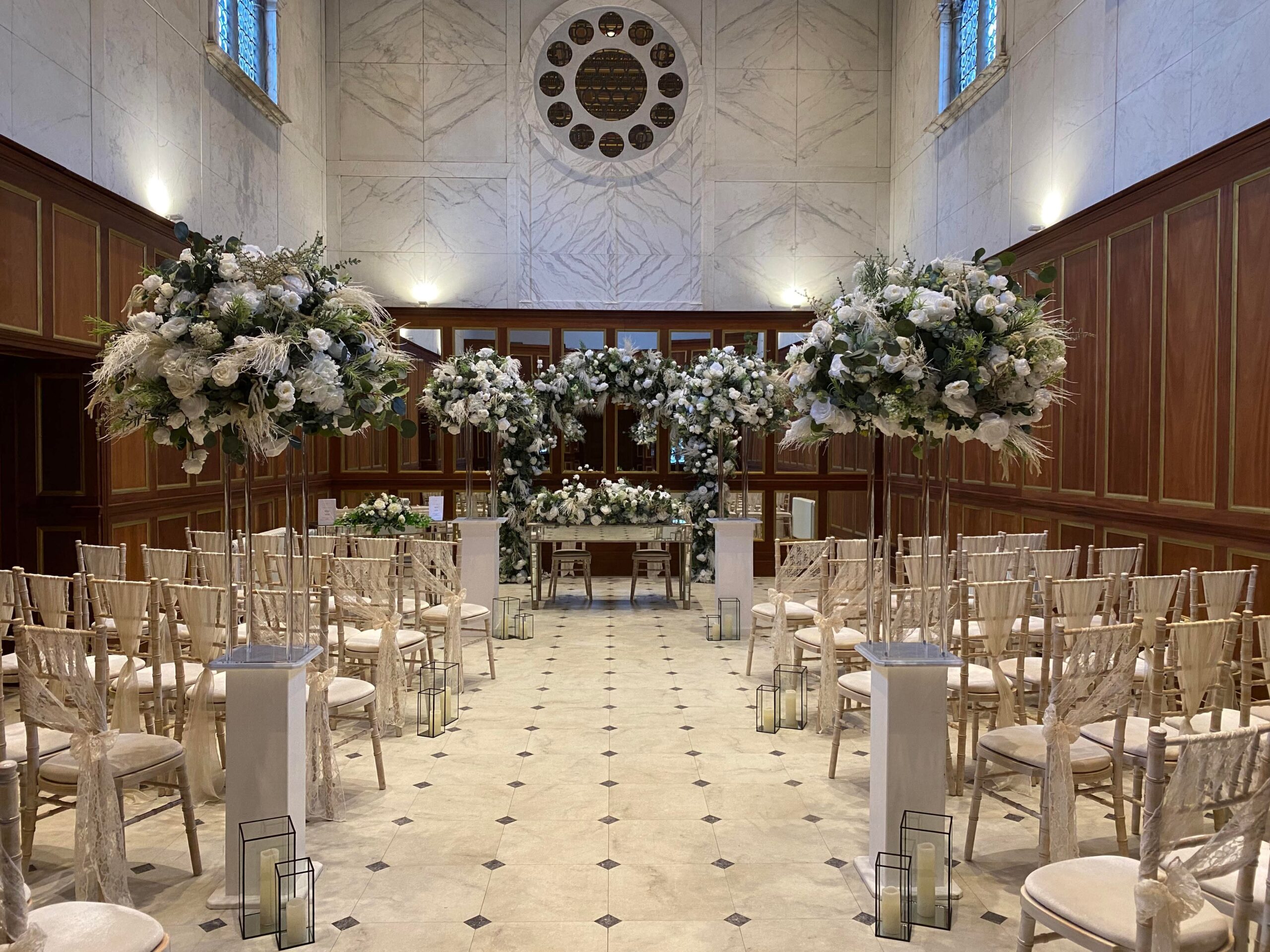 Bourton Hall Wedding Decor - Wedding Ceremony Plinths