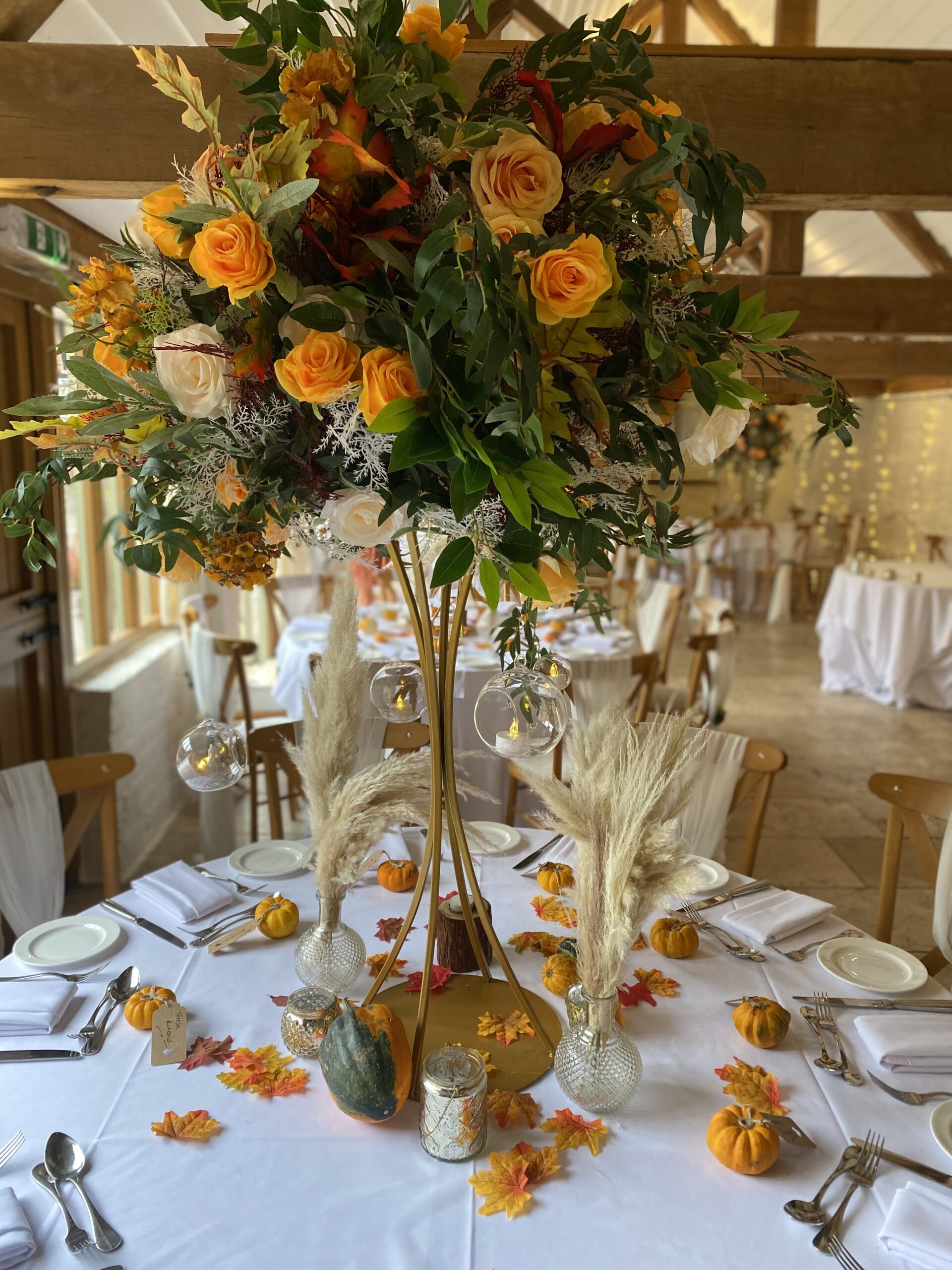 Autumn Wedding Decor Tables