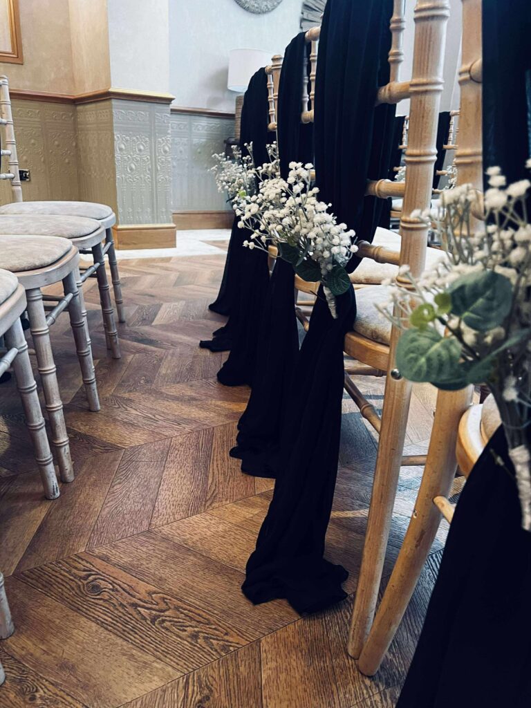 Fairlawns Hotel Weddding Decor for Chairs